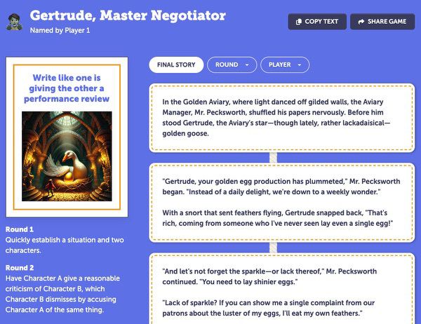 The game Gertrude, Master Negotiator, is an example of a deflecting fallacies game.