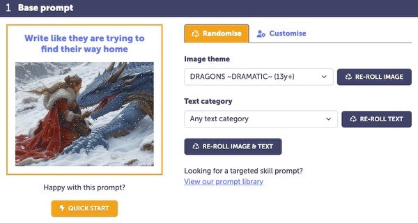 Select a dragon theme from the image theme drop-down when creating your base prompt.