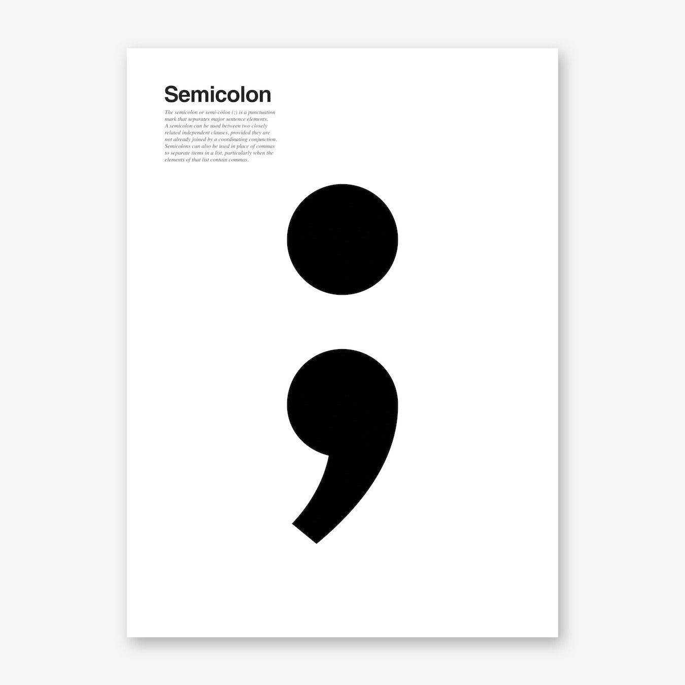 Semicolon poster from LeDieg
