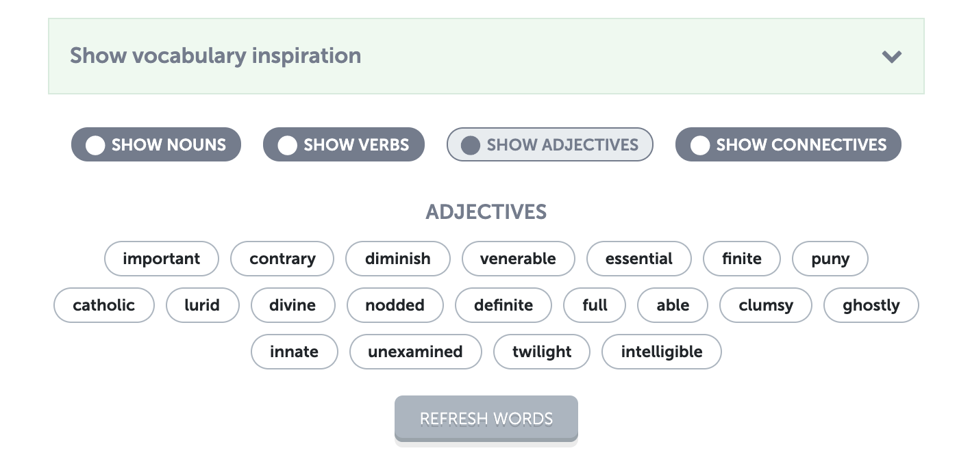 Vocabulary support example