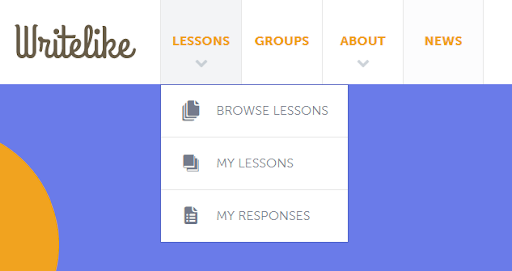 Menu navigation to Browse lessons
